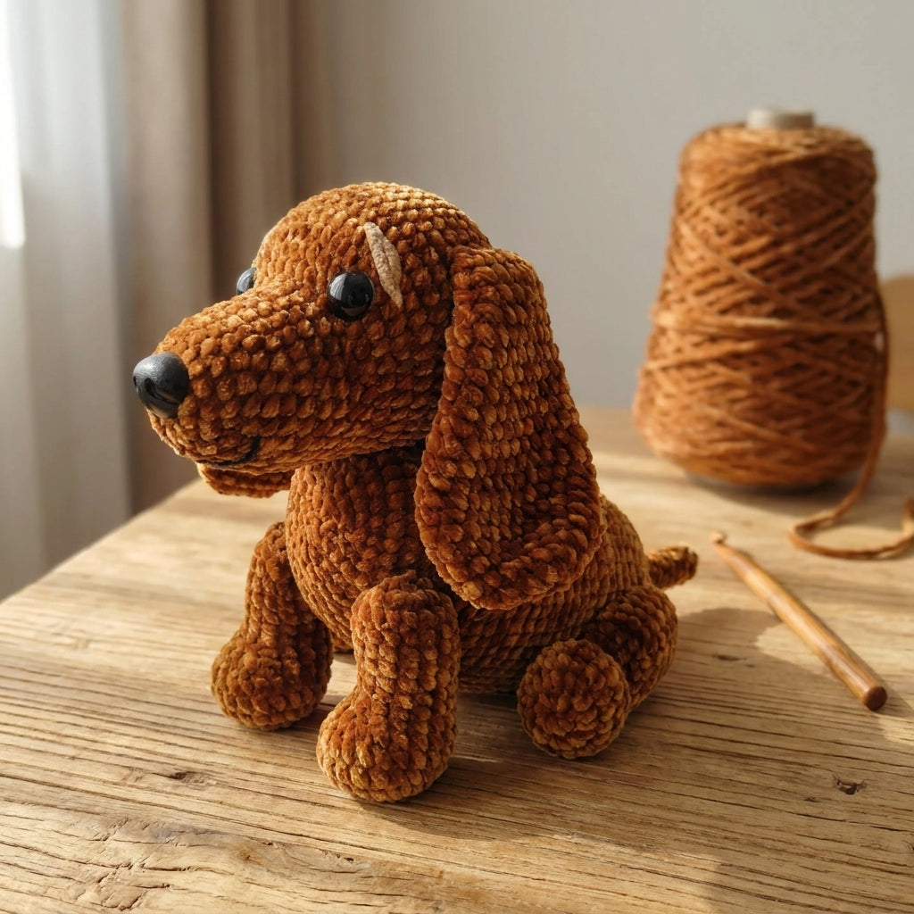 Dachshund Dog Crochet Pattern PDF – Amigurumi Sausage Dog Plush
