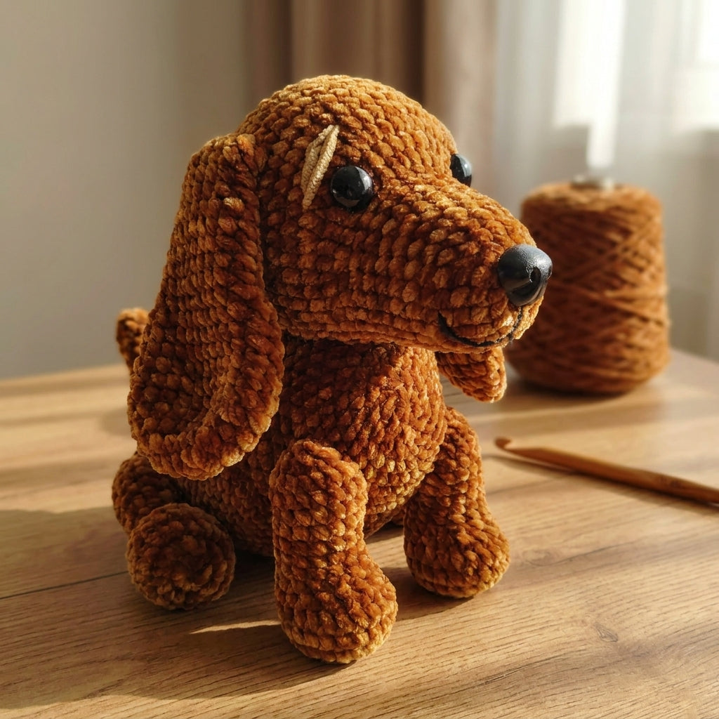 Dachshund Dog Crochet Pattern PDF – Amigurumi Sausage Dog Plush