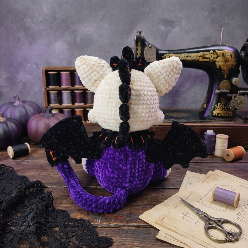 Spooky Cat Crochet Pattern PDF – Halloween Bat Amigurumi Plush