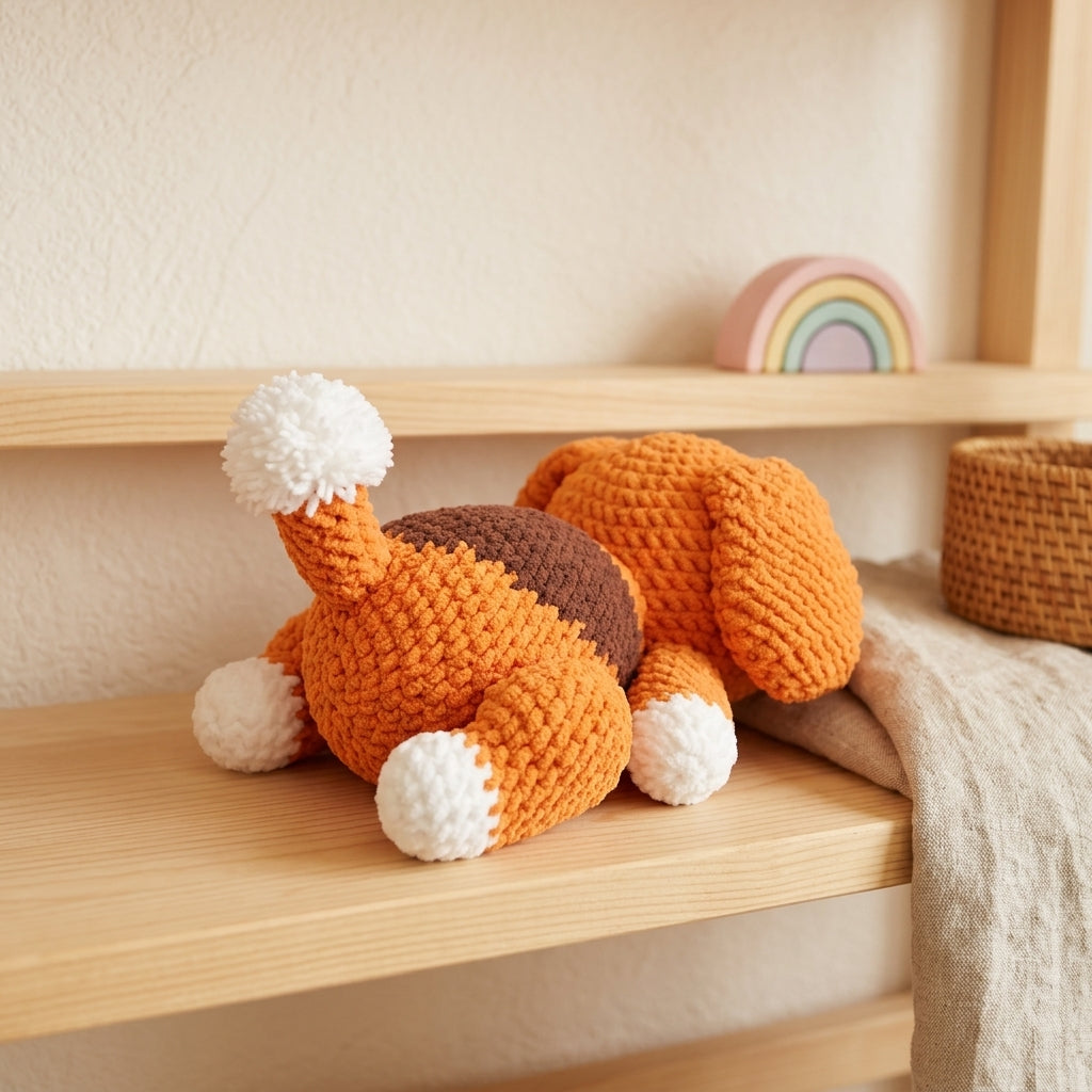 Lazy Dog Crochet Pattern PDF – Sleeping Puppy Amigurumi Plush