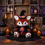 Witch Fox Crochet Pattern PDF – Halloween Amigurumi Plush with Hat & Cloak