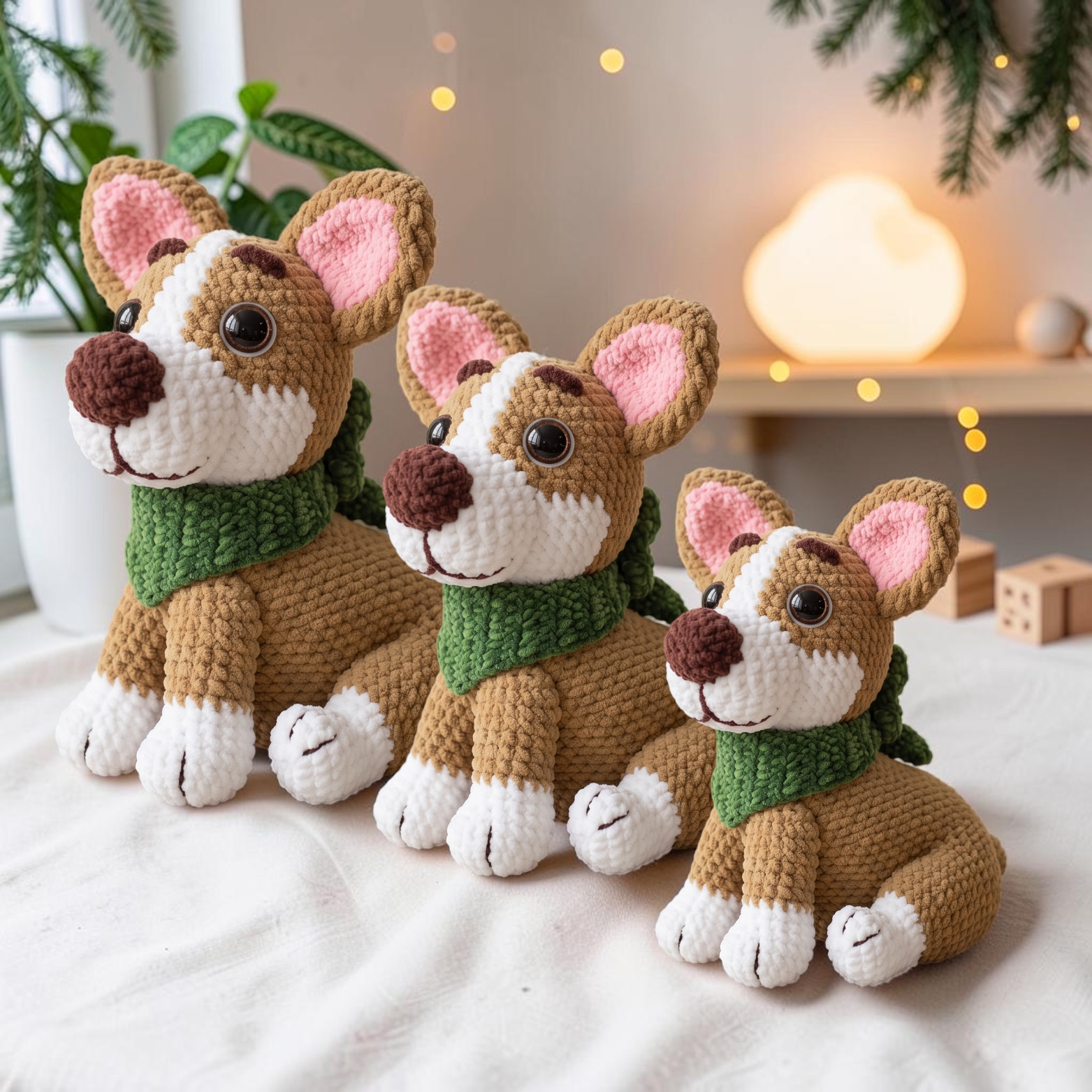 Cozy Scarf Corgi Crochet Pattern PDF – Amigurumi Puppy Plush
