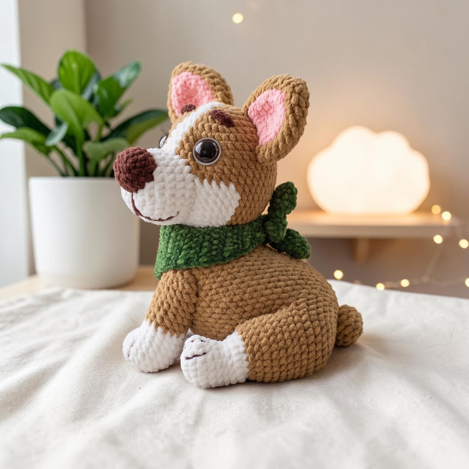 Cozy Scarf Corgi Crochet Pattern PDF – Amigurumi Puppy Plush