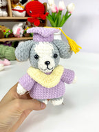 Bachelor Dog Crochet Pattern: Amigurumi Graduation Puppy Toy (PDF Pattern)