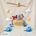 Ocean Adventure Felt Baby Mobile – Submarine, Whale, Turtle & Dolphin Nursery Decor