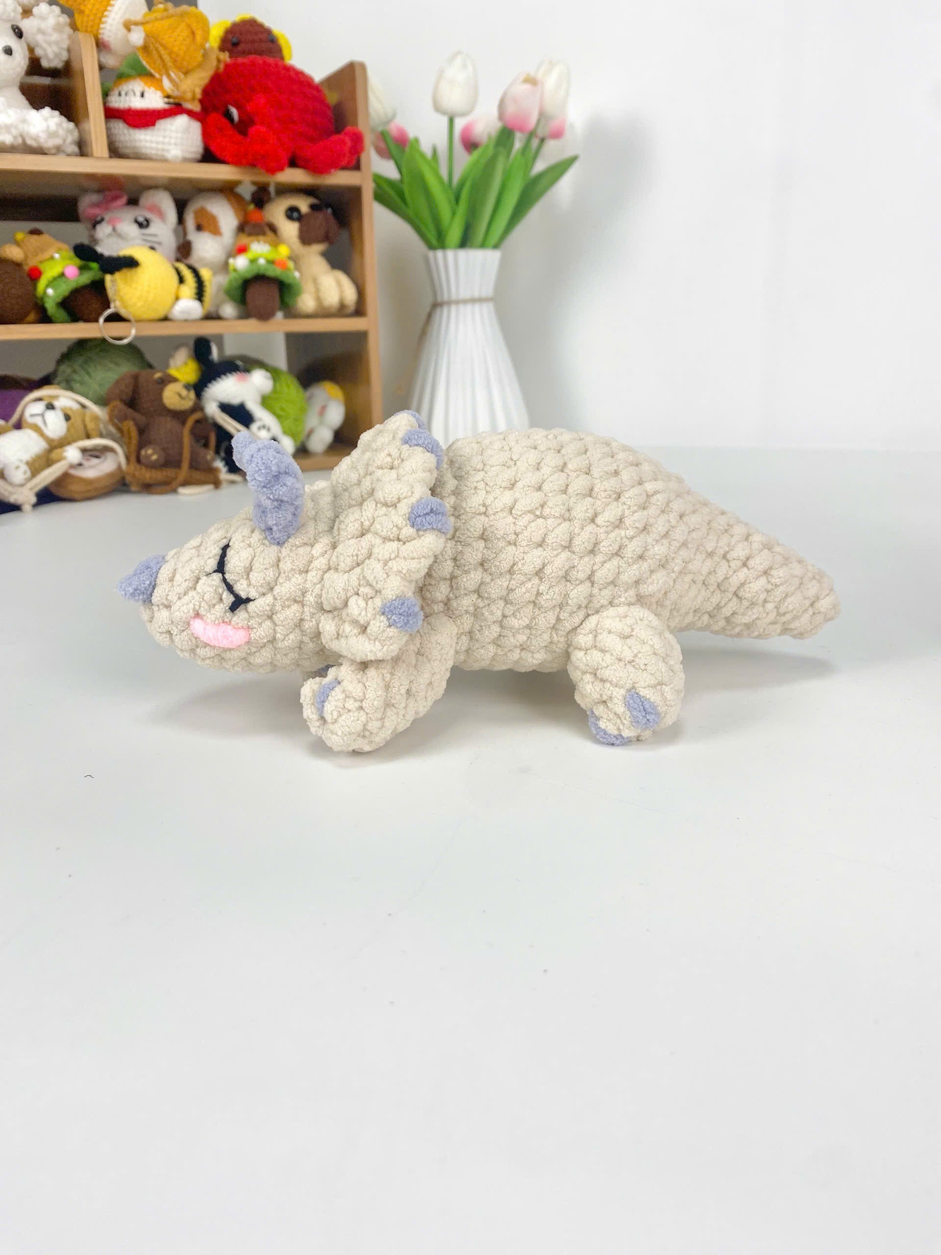 Triceratops Crochet Pattern: Beginner Friendly Amigurumi Dinosaur (PDF Pattern)