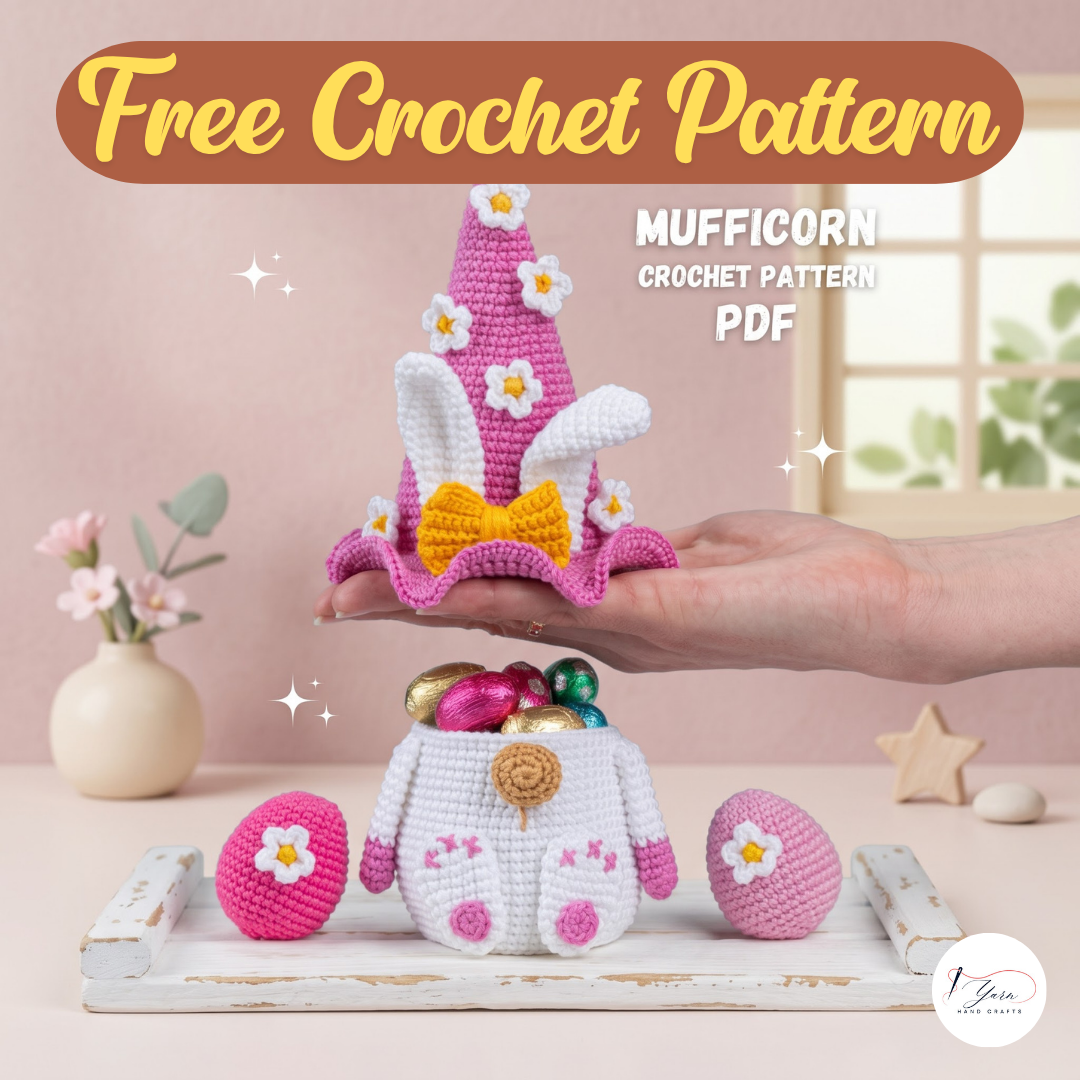 Easter Bunny Gnome Crochet Pattern PDF, Candy Holder Amigurumi