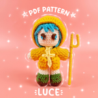 Luce Crochet Pattern PDF, Cute Anime Doll Amigurumi, Hooded Character Crochet, Kawaii Plush Pattern