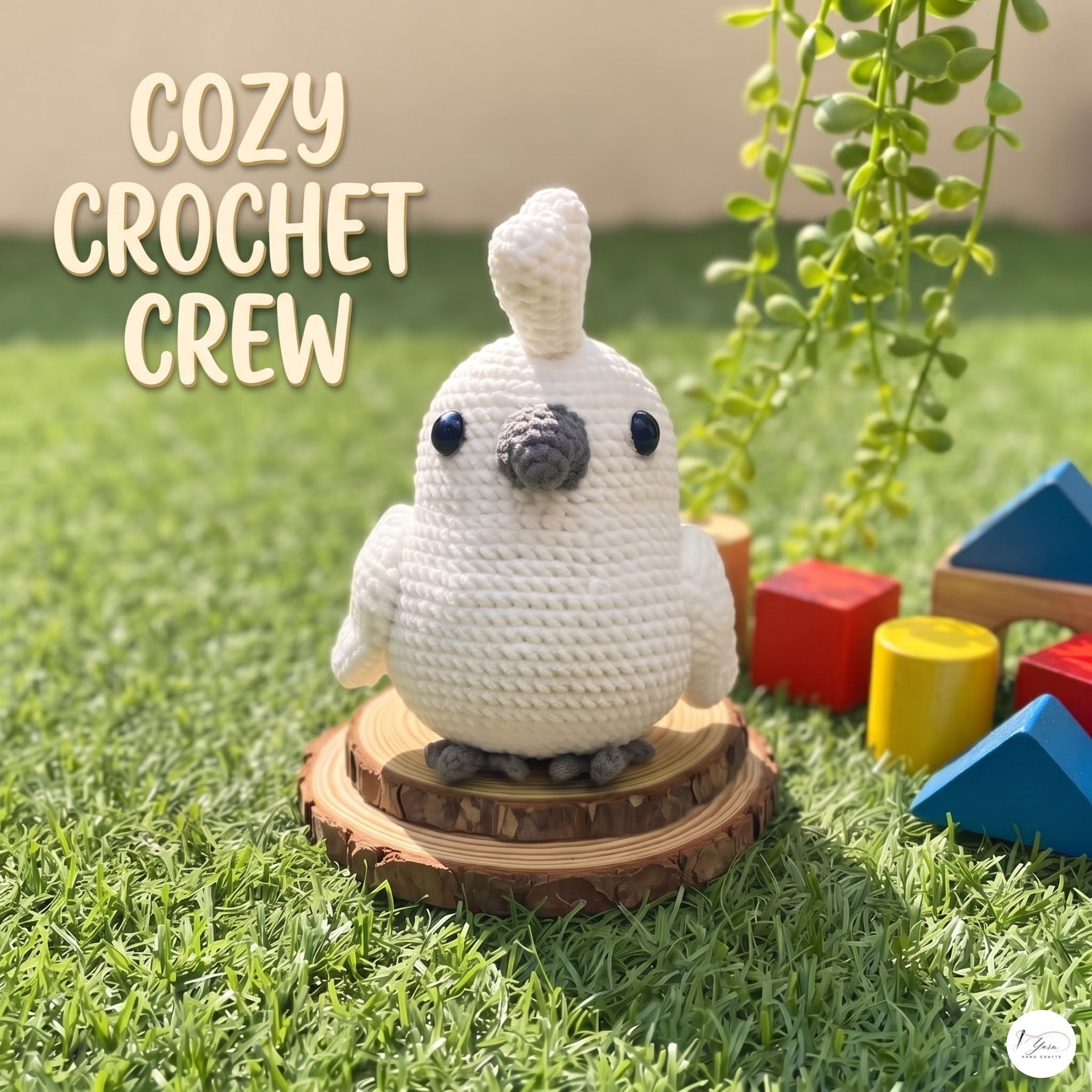 Crochet Cockatoo Plush, Handmade White Parrot Amigurumi, Soft Stuffed Bird Toy, Bird Lover Gift, Nursery Decor