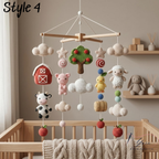 Handmade Farm Baby Mobile, Crochet Cow Pig Sheep Chicken Crib Mobile, Barnyard Nursery Decor, Farm Animal Baby Shower Gift, Farmhouse Nursery Mobile
