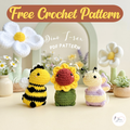 Cute Dinosaur Crochet Pattern Bundle, Bee T-Rex, Sunflower and Pastel Dino Amigurumi Patterns
