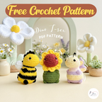Cute Dinosaur Crochet Pattern Bundle, Bee T-Rex, Sunflower and Pastel Dino Amigurumi Patterns