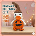 Handmade Halloween Duck Plush, Crochet Pumpkin Duck with Witch Hat, Amigurumi Stuffed Animal, Spooky Cute Fall Decor, Duck Lover Gift