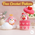 Valentine Penguin Crochet Pattern Bundle PDF, Angel Penguin Gift Box Amigurumi