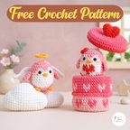 Valentine Penguin Crochet Pattern Bundle PDF, Angel Penguin Gift Box Amigurumi