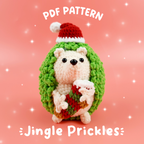 Christmas Sea Turtle Crochet Pattern PDF, Jingle Prickles Amigurumi, Cute Holiday Plush Tutorial