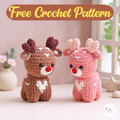 Romantic Reindeer Crochet Pattern PDF, Valentine Deer Amigurumi Plush