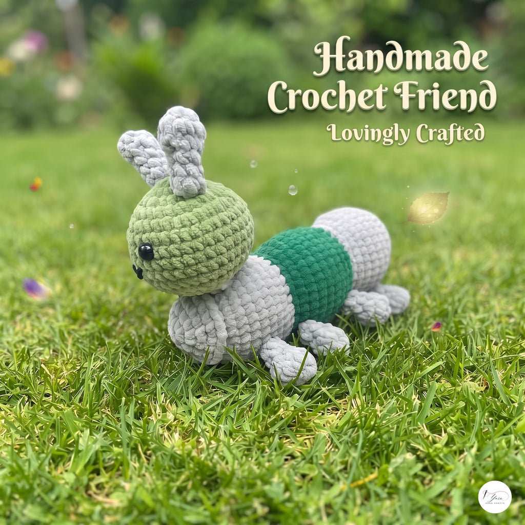 Crochet Grasshopper Plush, Handmade Green Amigurumi Insect, Soft Stuffed Bug Toy, Nature Lover Gift, Garden Nursery Decor