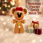 Crochet Gingerbread Mouse Plush, Handmade Christmas Amigurumi Toy, Holiday Stuffed Animal, Stocking Stuffer, Festive Decor