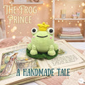Handmade Crochet Frog Prince Plush, Green Amigurumi Frog with Crown, Soft Stuffed Animal, Frog Lover Gift, Fairytale Nursery Decor