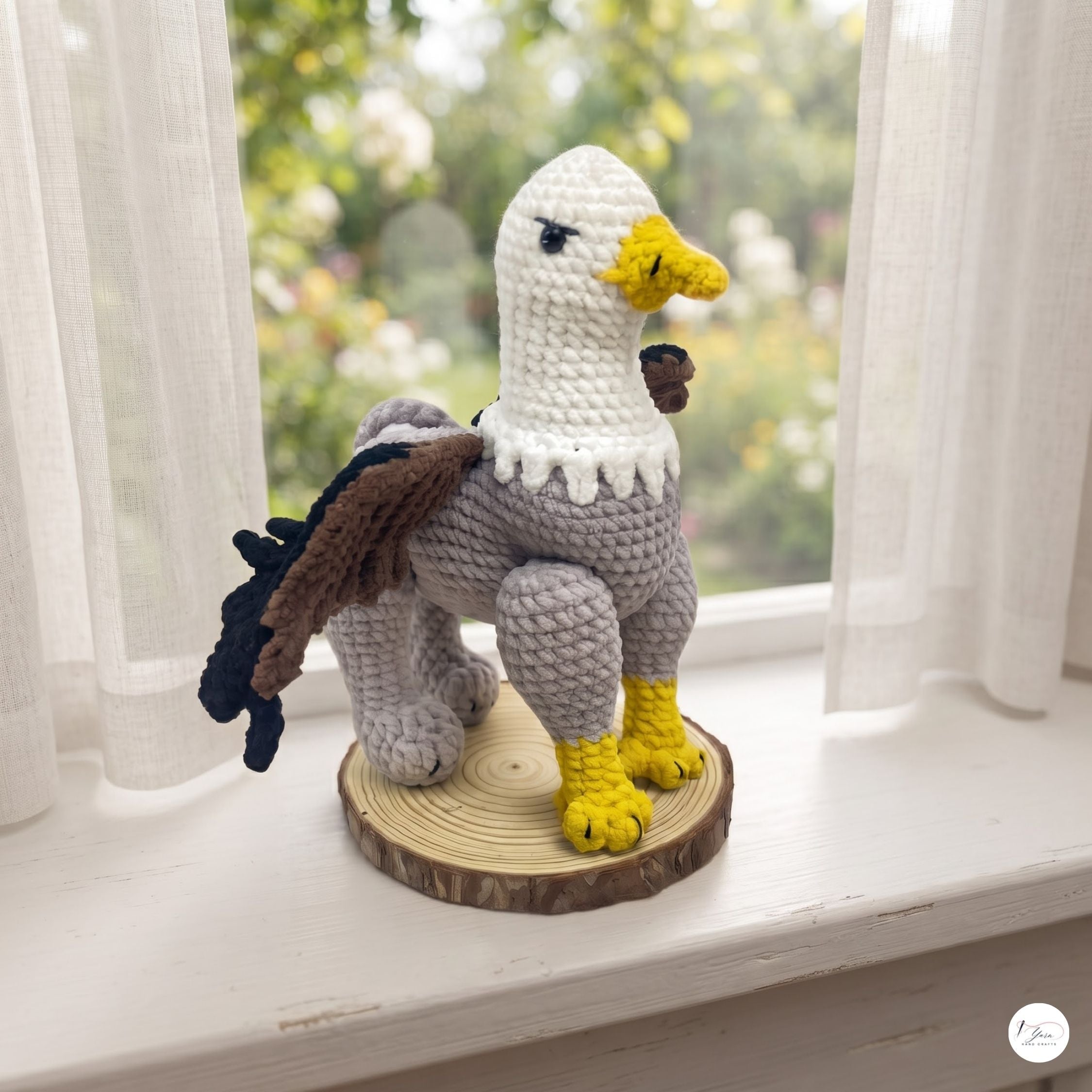 Crochet Griffin Plush - Finished Mythical Stuffed Animal
