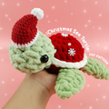 Christmas Sea Turtle Crochet Pattern PDF, Plush Turtle Amigurumi Pattern