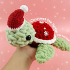 Christmas Sea Turtle Crochet Pattern PDF, Plush Turtle Amigurumi Pattern
