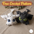 Black and White Dragon Crochet Pattern PDF, Large Fantasy Amigurumi Plush