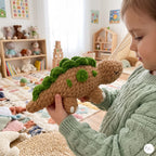 Handmade Crochet Stegosaurus Plush, Brown Green Amigurumi Dinosaur, Soft Dino Stuffed Animal, Dinosaur Lover Gift, Nursery Decor