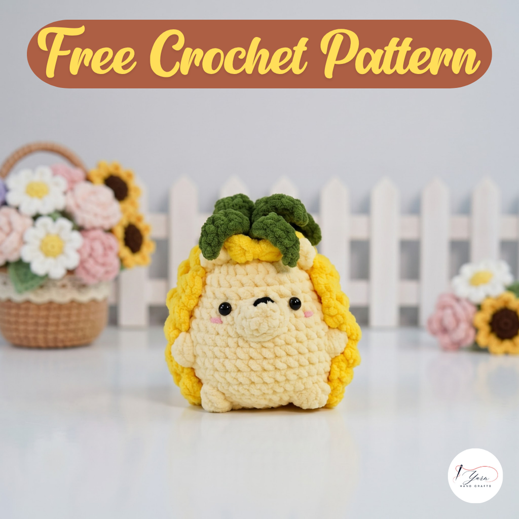 Pineapple Hedgehog Crochet Pattern PDF, Cute Fruit Animal Amigurumi Plush