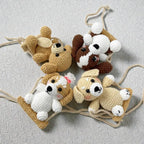 Amigurumi Puppy Crochet Pattern Set, Hanging Car Dog Charms (PDF Pattern).