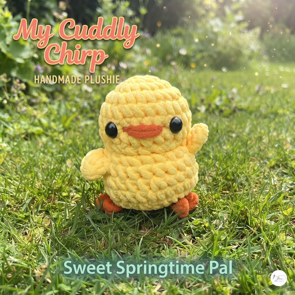 Crochet Duck Plush, Handmade Yellow Amigurumi Duck, Soft Chenille Stuffed Animal, Waving Duckling Gift, Nursery Decor