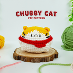 Chubby Cat Crochet Pattern PDF, Cute Fat Cat Amigurumi, Kawaii Kitty Crochet Tutorial, Instant Download