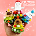Christmas Crochet Pattern Bundle PDF, Pine Posse Amigurumi, Tree Animal Crochet Pattern, Holiday Plush Set