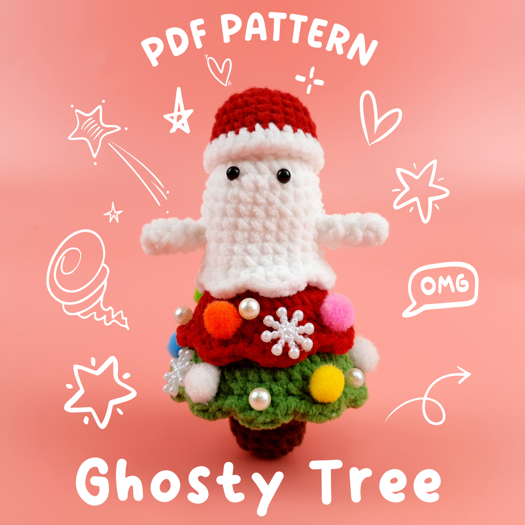 Ghost Christmas Tree Crochet Pattern PDF, Cute Ghost Amigurumi, Holiday Ornament Crochet Tutorial