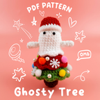 Ghost Christmas Tree Crochet Pattern PDF, Cute Ghost Amigurumi, Holiday Ornament Crochet Tutorial