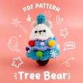 Christmas Tree Bear Crochet Pattern PDF, Cute Bear Amigurumi Ornament, Mini Holiday Crochet Tutorial