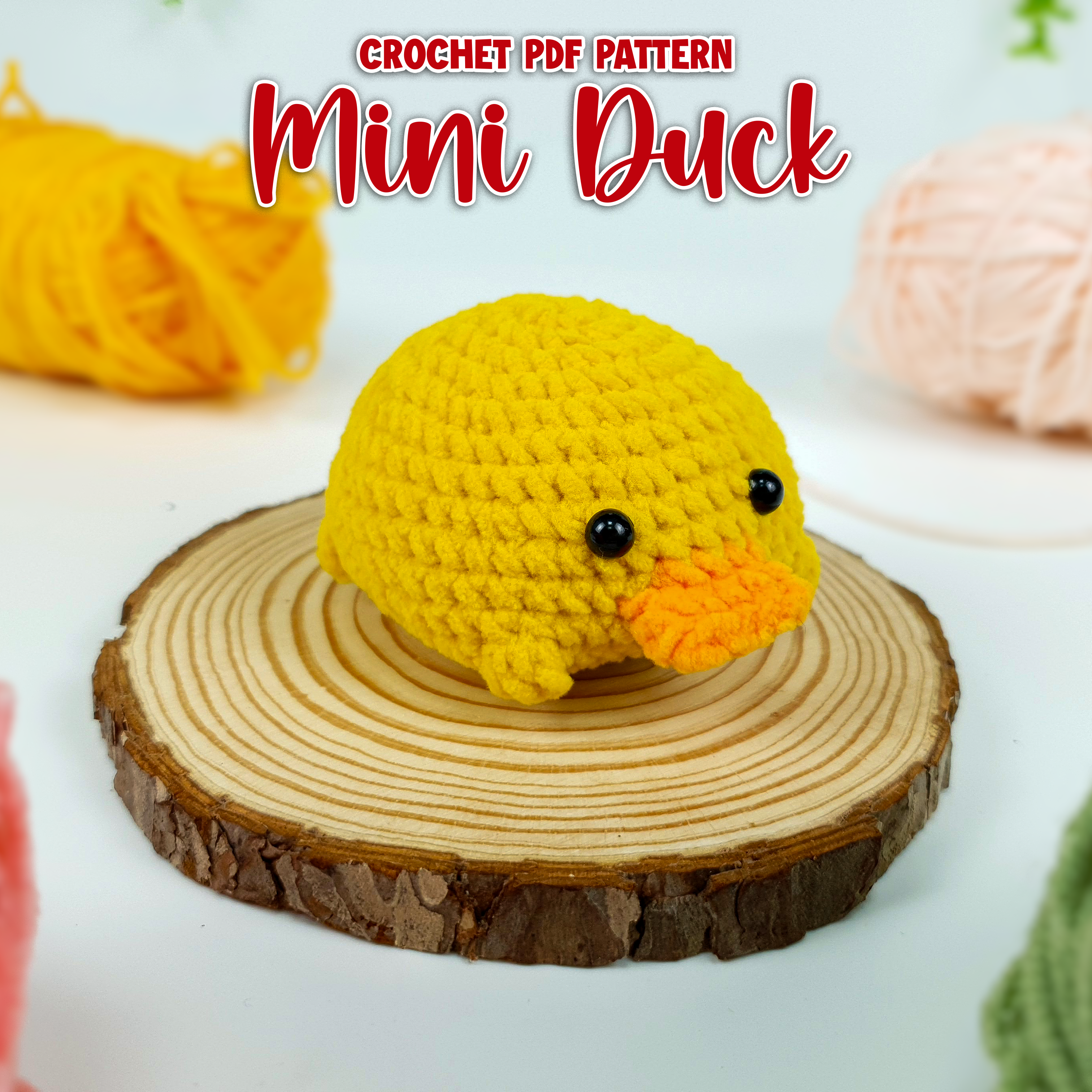 Mini Duck Crochet Pattern PDF, Quackie Amigurumi Tutorial, Cute Pocket Duck Plush