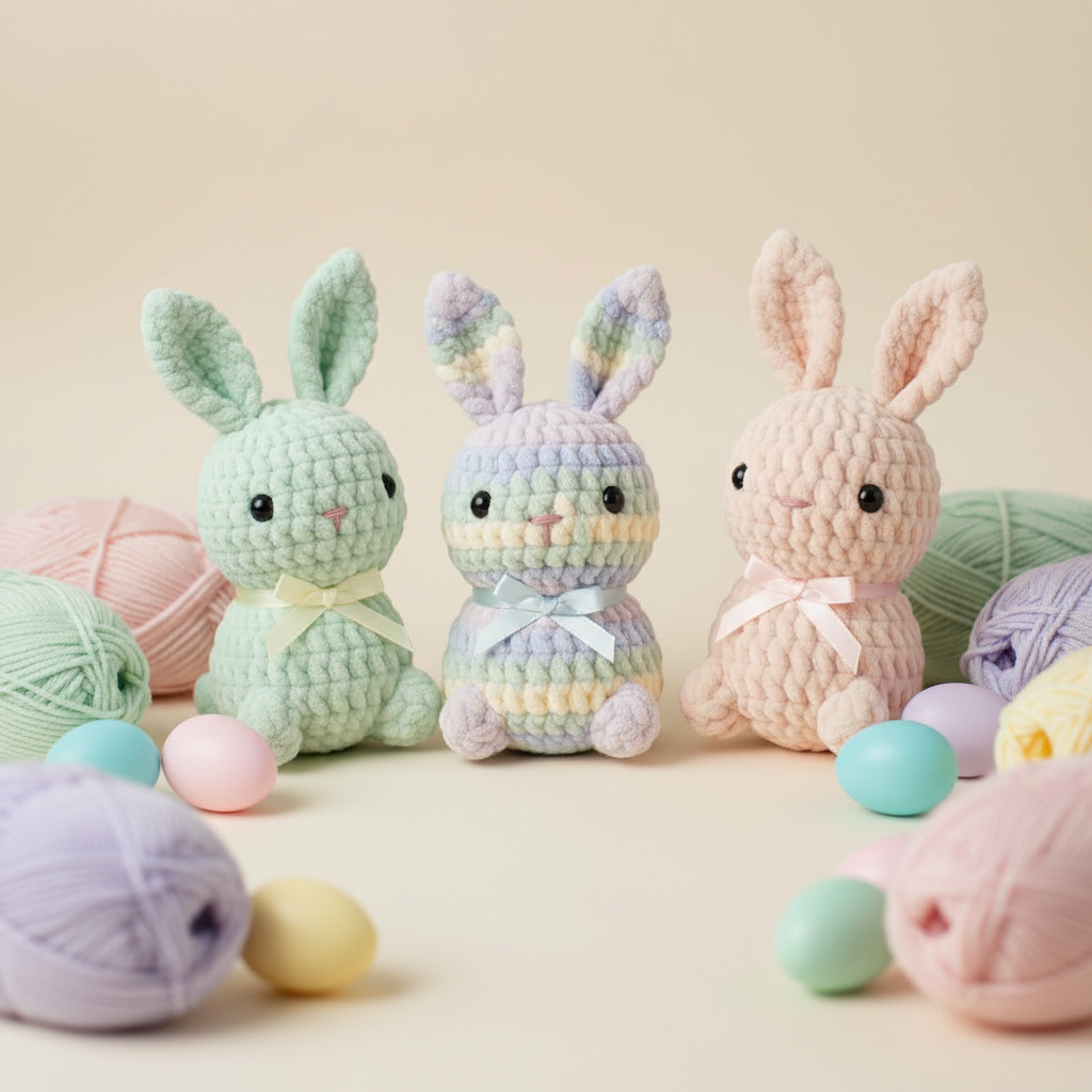Bunny Crochet Pattern, Rainbow Bunny Amigurumi, Cute Easter Bunny Crochet, bunny crochet, Beginner Crochet Toy