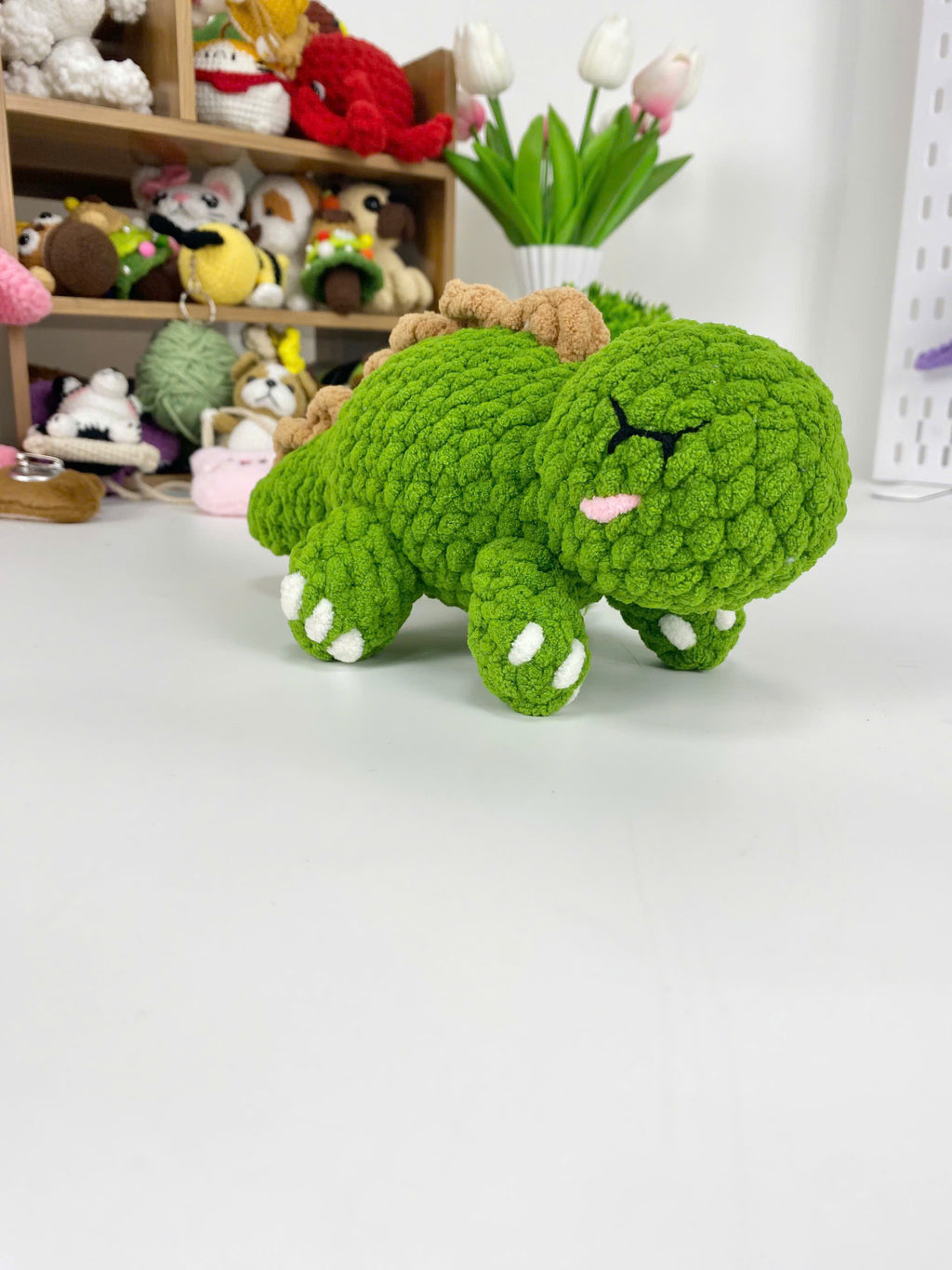 Dinosaur Crochet Pattern: Amigurumi Sleepy Dino Plush (PDF)