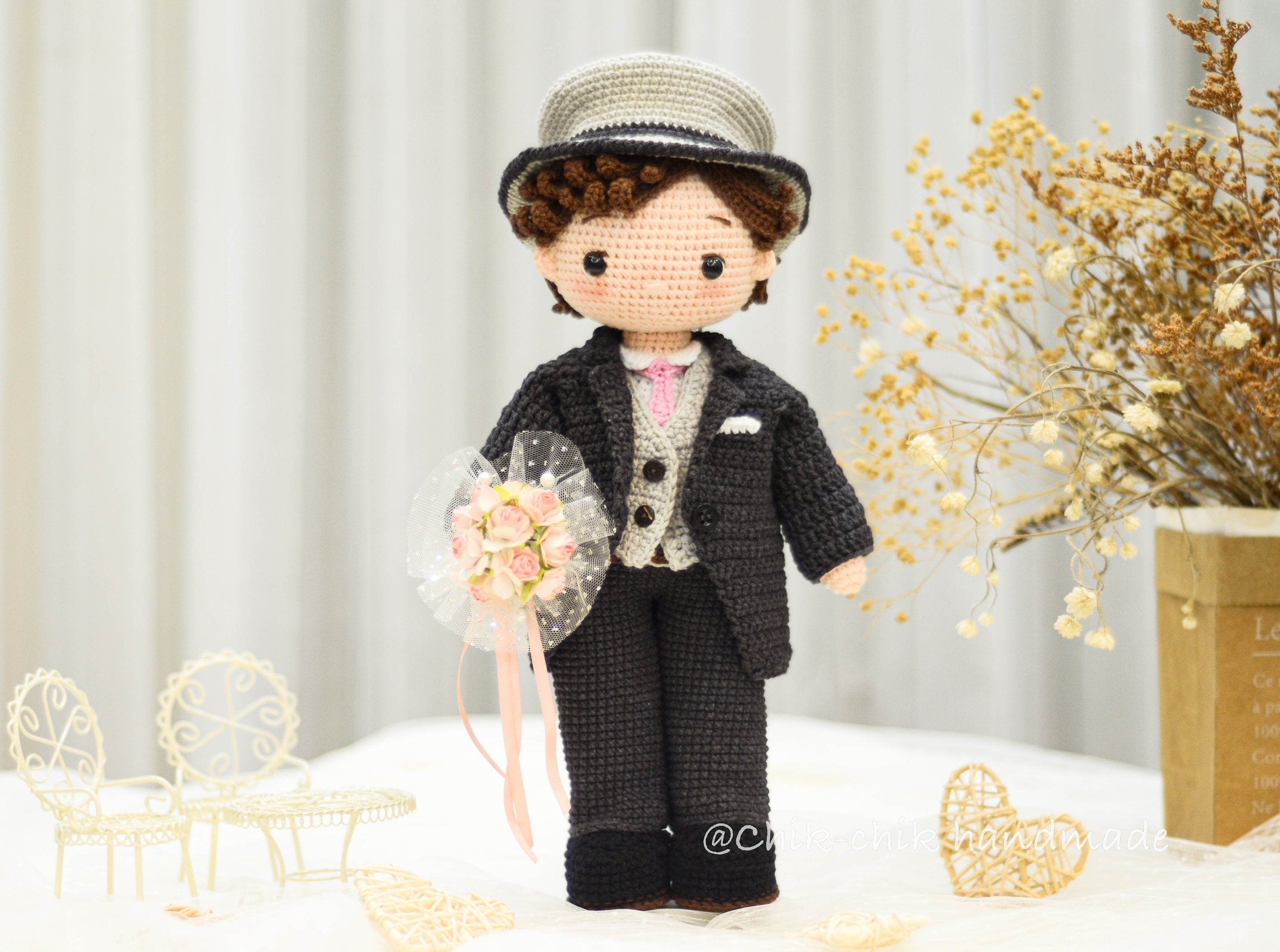 Crochet Wedding Couple Doll Pattern, Bride and Groom Amigurumi Doll, PDF Tutorial