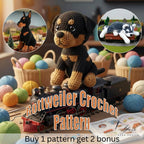 Crochet Puppy Dog Plush Toy, Handmade Amigurumi Dog Doll, Rottweiler Crochet Pattern, Husky Doberman Stuffed Animal, Cute Dog Lover Gift