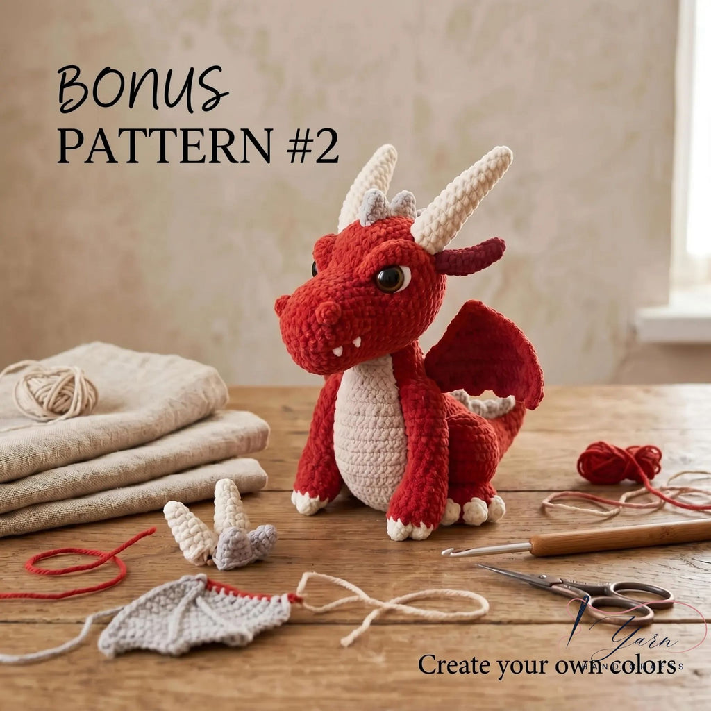 Crochet Dragon Plush Toy, Handmade Amigurumi Dragon, Cute Fantasy Dragon Doll, Stuffed Dragon Animal, Baby Nursery Decor, Dragon Gift
