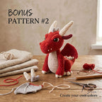 Crochet Dragon Plush Toy, Handmade Amigurumi Dragon, Cute Fantasy Dragon Doll, Stuffed Dragon Animal, Baby Nursery Decor, Dragon Gift