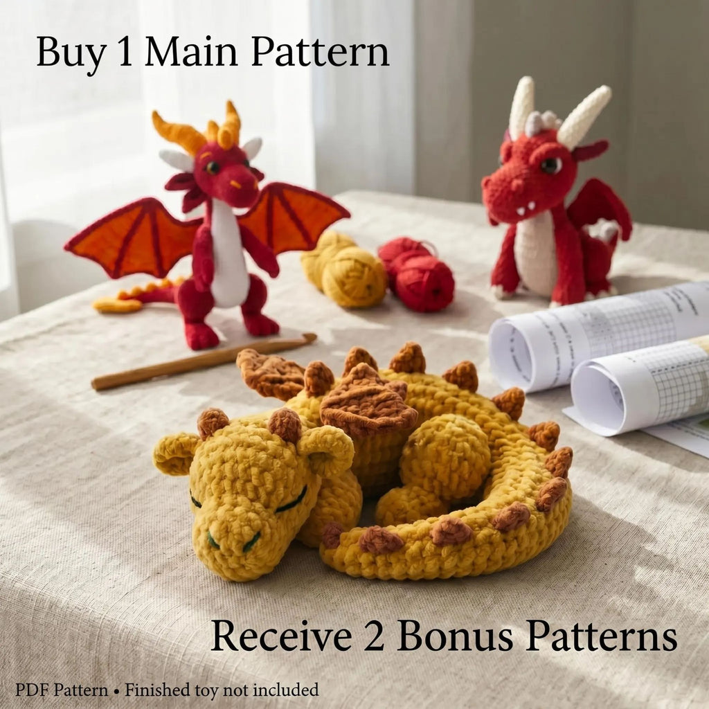 Crochet Dragon Plush Toy, Handmade Amigurumi Dragon, Cute Fantasy Dragon Doll, Stuffed Dragon Animal, Baby Nursery Decor, Dragon Gift