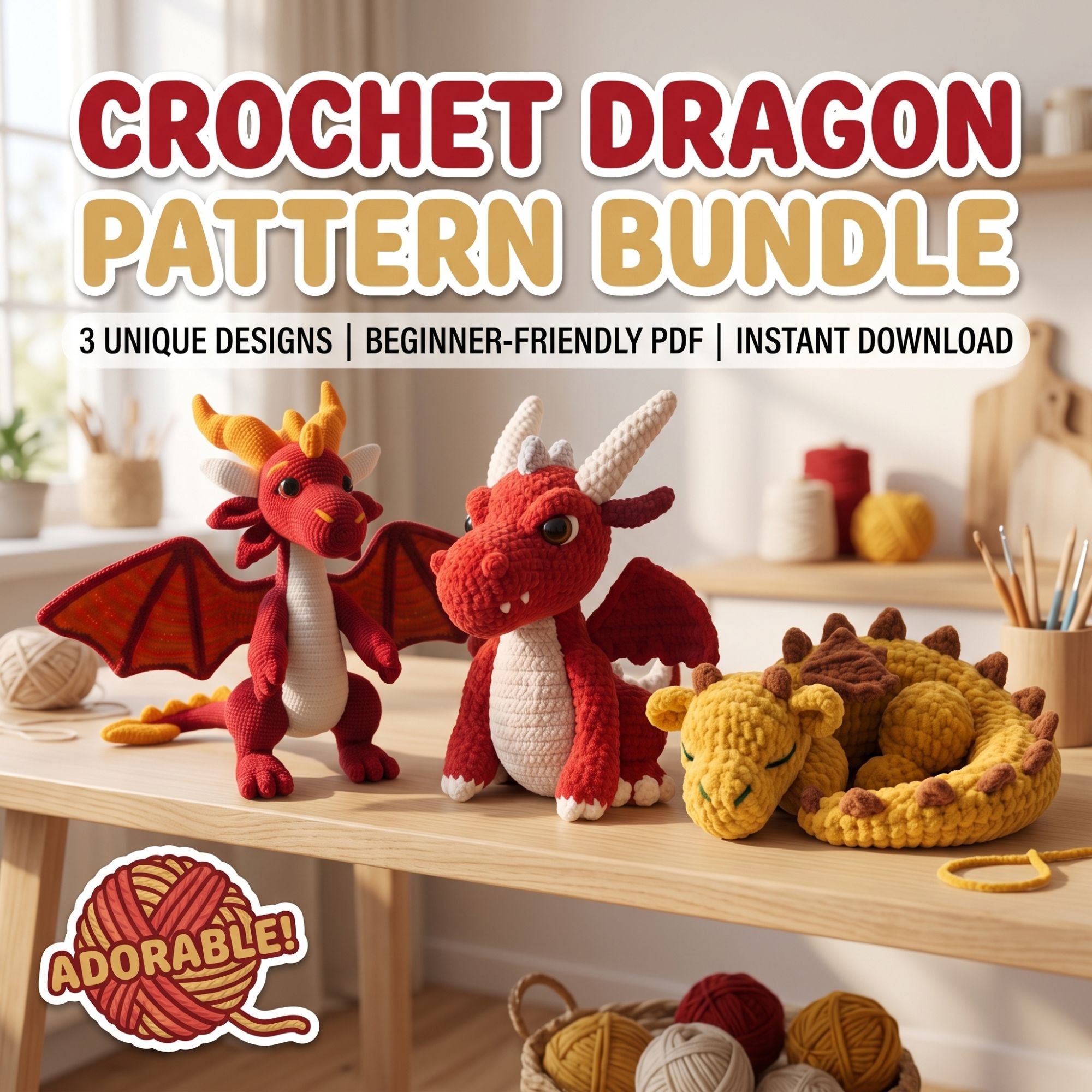 Crochet Dragon Plush Toy, Handmade Amigurumi Dragon, Cute Fantasy Dragon Doll, Stuffed Dragon Animal, Baby Nursery Decor, Dragon Gift