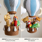Handmade Felt Safari Hot Air Balloon Baby Mobile – Jungle Animal Nursery Decor