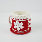 Christmas Cup Cozy Crochet Pattern PDF, Snowflake Mug Sweater Tutorial, Cup Hug Crochet Cover
