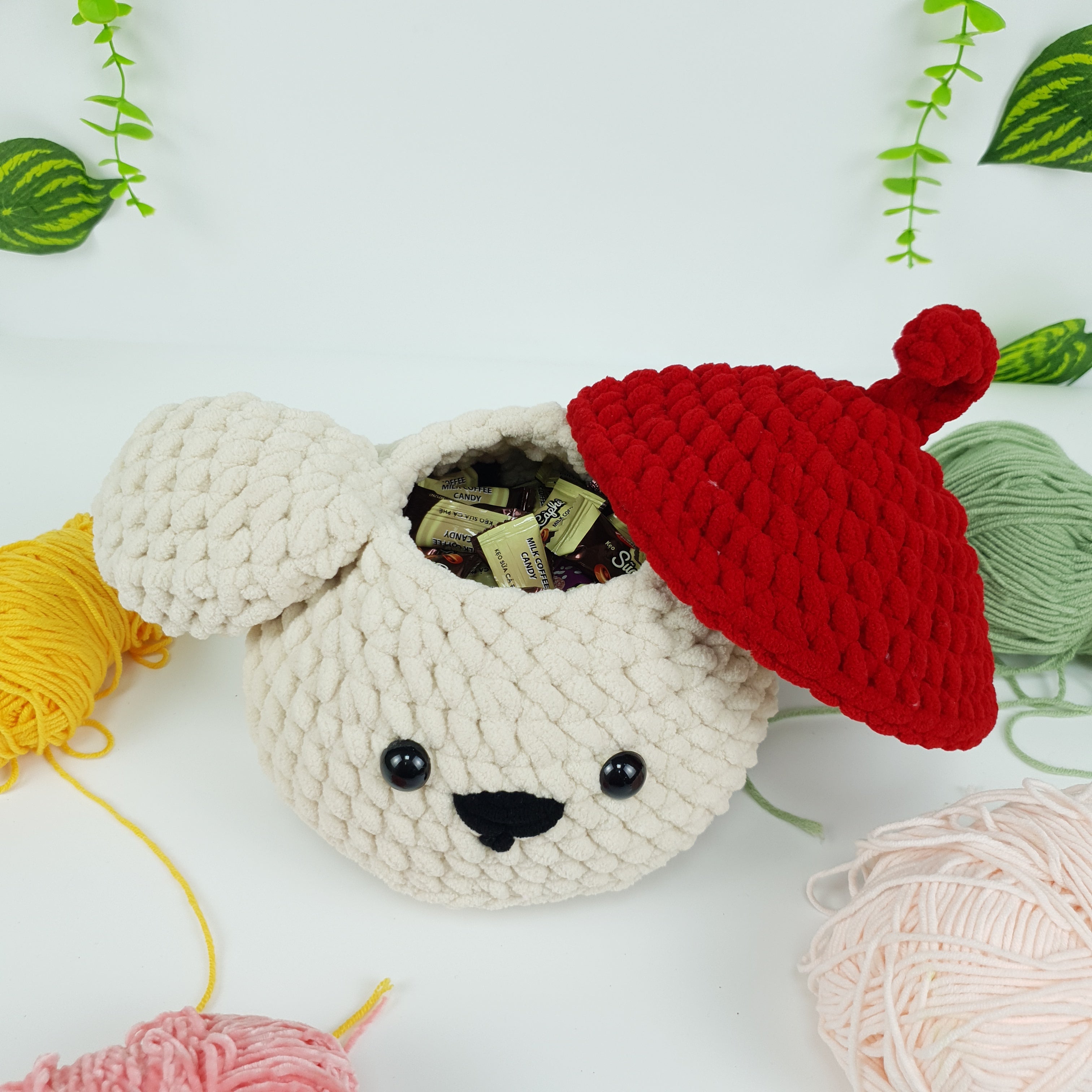 No Sew Pudding Dog Crochet Pattern PDF, Cute Dog Basket Crochet Tutorial