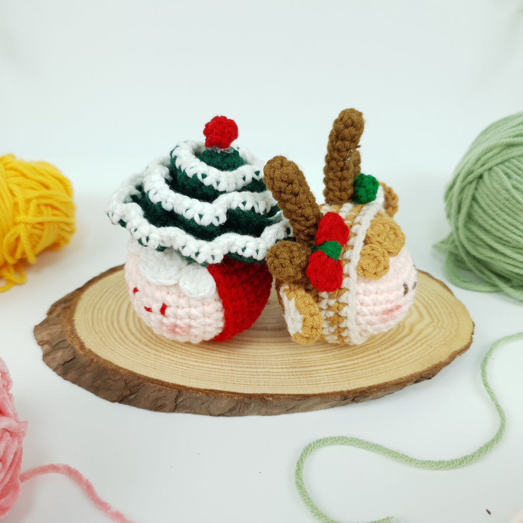 Christmas Mochi Crochet Pattern PDF, Cute Mochi Doll Amigurumi, Christmas Tree & Reindeer Crochet Tutorial,